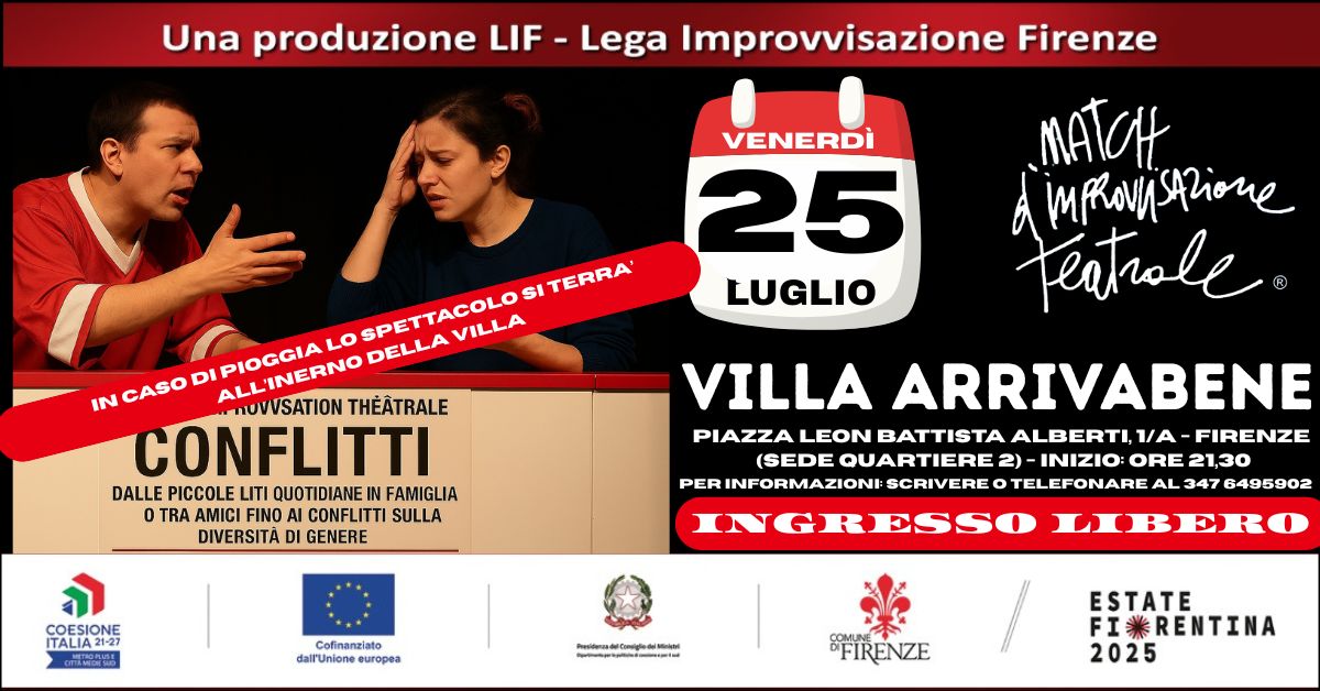 Estate Fiorentina 2025 – Match di Improvvisazione Teatrale® – Conflitti